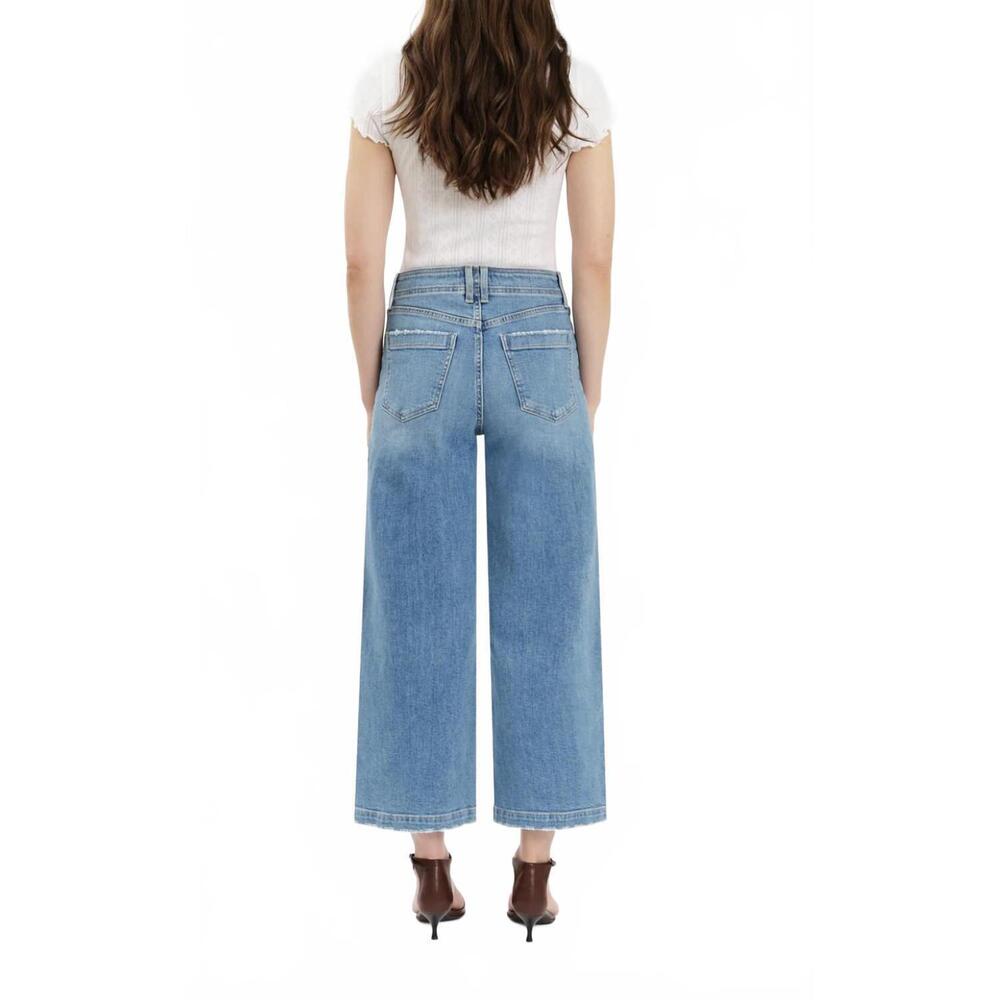 NEW DAZE valley girl wide leg ankle jeans in blue - Picture 4 of 4